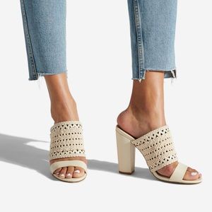 {Shoe Dazzle} Cellie Block Woven Heeled Sandal